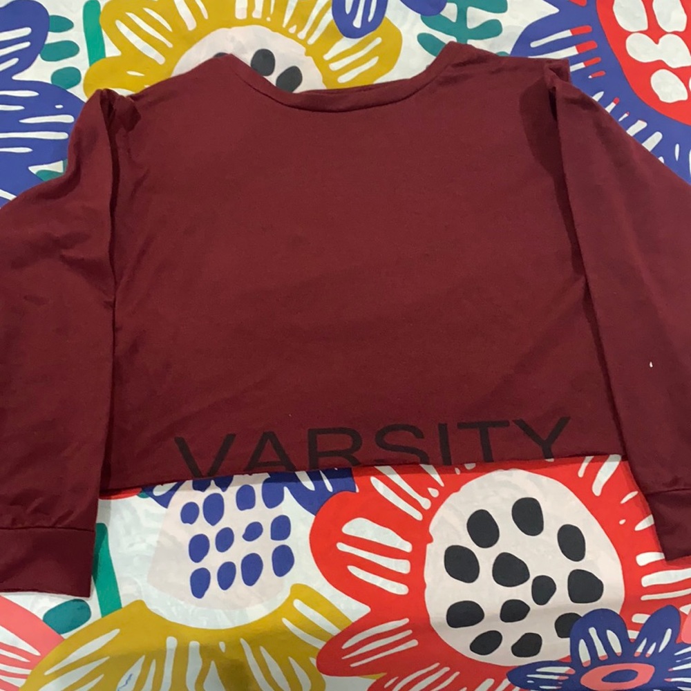 Burgundy long sleeve crop top!